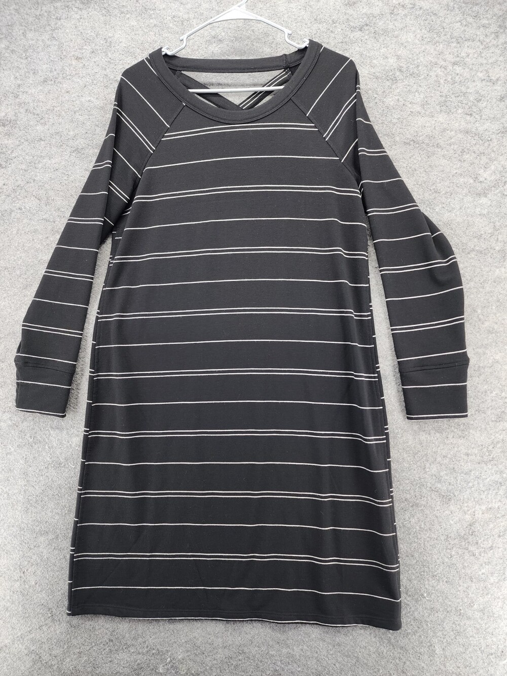 Maurices Dress Womens Medium Long Sleeve Black Striped